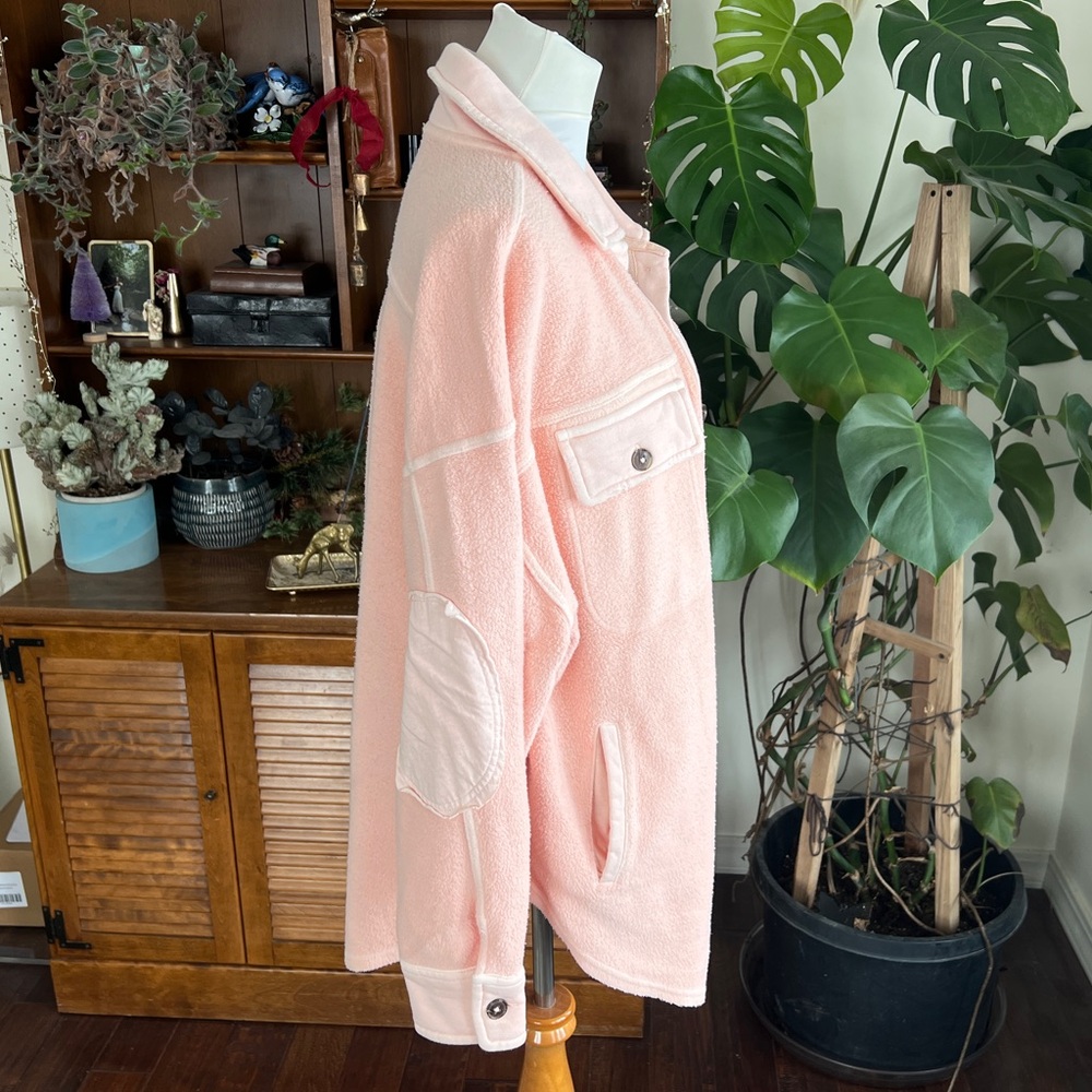 Free People Peach Soft Ruby Shacket NWOT S - Picture 6 of 11